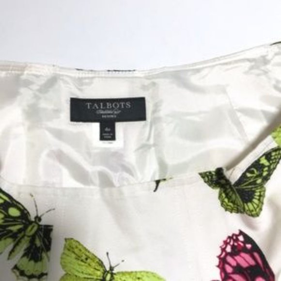 Talbots Soft White Butterfly Midi Skirt - Picture 4 of 5